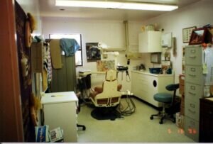 Small operatory with dental chair