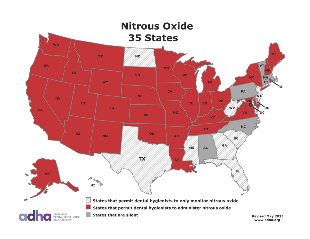 ADHA Nitrous Oxide Map, May 2023