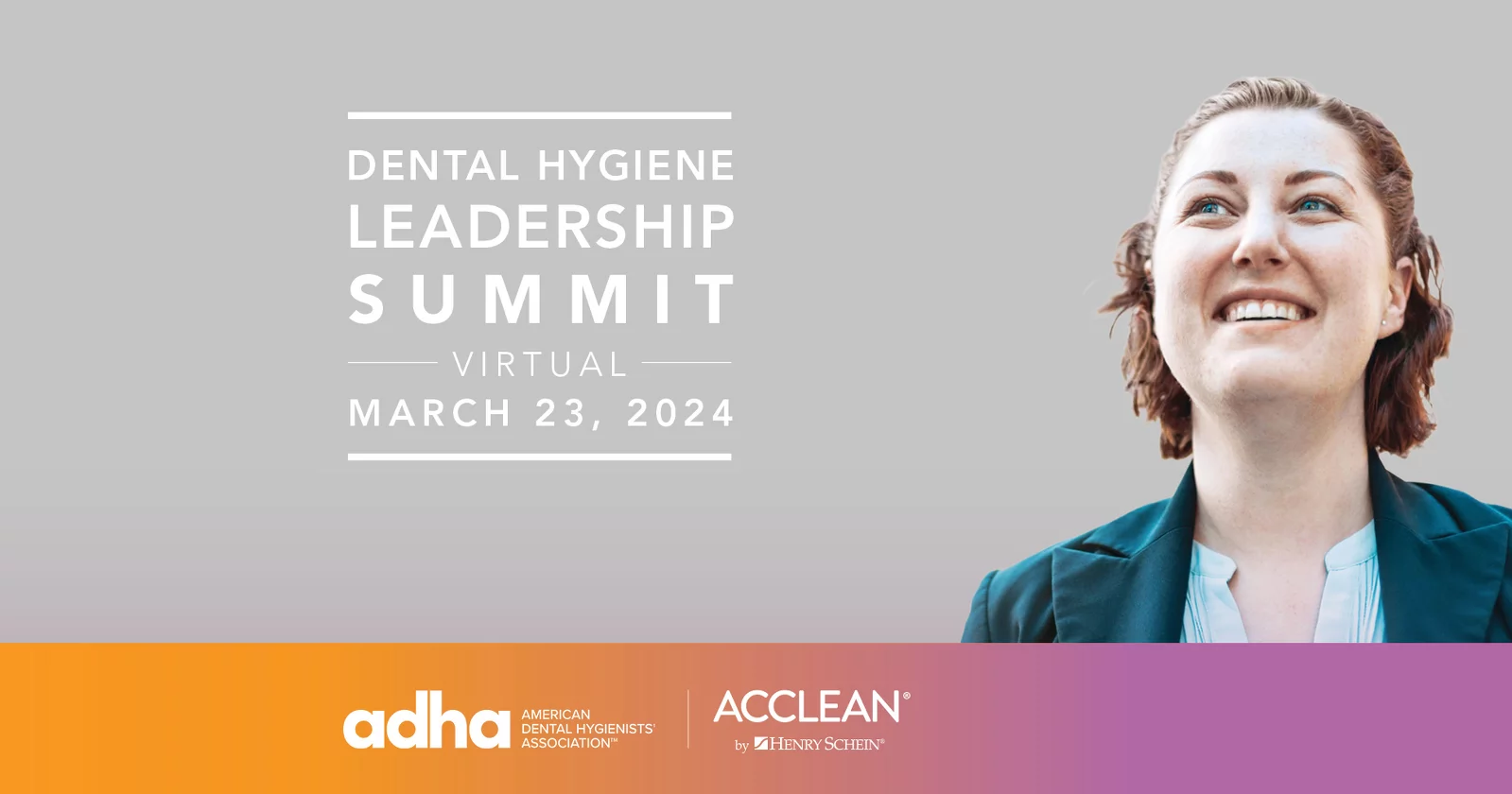 Dental Hygiene Leadership Summit, Woman looking upward and smiling