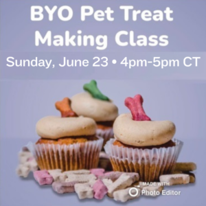 The cupcake-like pet treats for a BYO Pet Treat Class on Sunday June 23