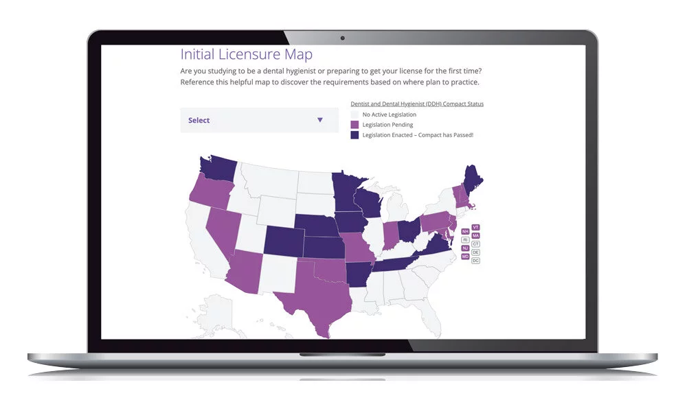 Licensure Map laptop