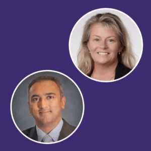 Headshots of Kim Milleman and Dr. Kumar Shah