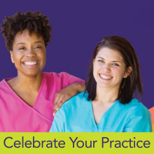 Two hygienists smiling and laughing "Celebrate Your Practice"