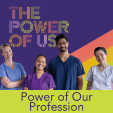 Four dental hygienists smiling and laughing "Power of Our Profession"