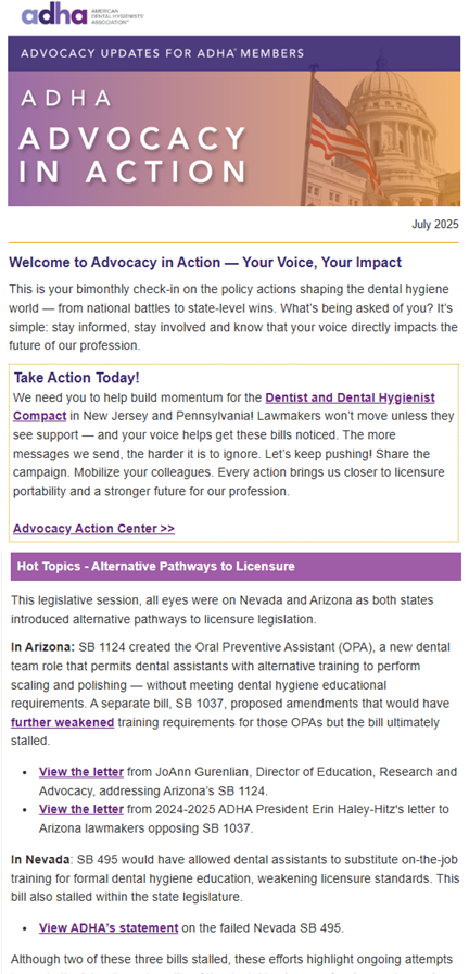 Advocacy in Action Newsletter thumbnail