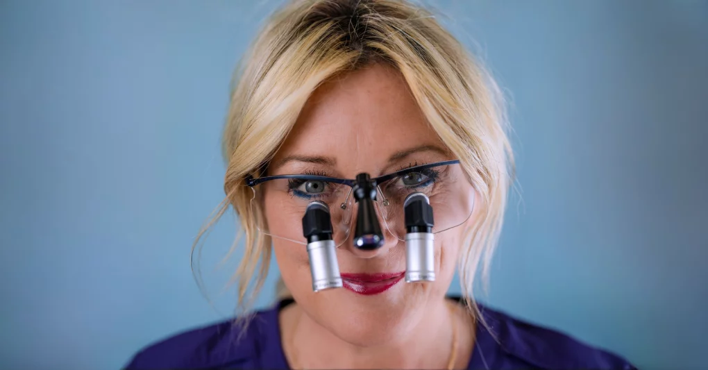 Image of Lancette VanGuilder with loupes on