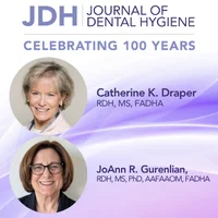 Journal of Dental Hygiene logo and pictures of authors Catherine Draper and JoAnn Gurenlian