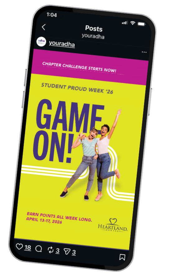 Phone Frame with the Student Proud Week 2026 image on it
