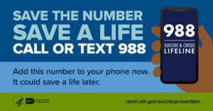 Save the Number, Save a Like Call or Text 988