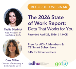 Thalia Diedrick and Cass Miller headshots as speakers for the webinar listed "The 2026 State of Work Report: Data that Works for you"