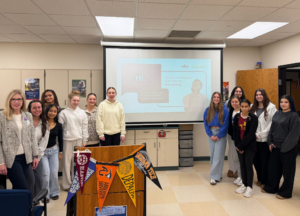 Hygienist Inspired Ambassador Valerie Messer, RDH, FADHA, presents a program to interested future hygiene students.