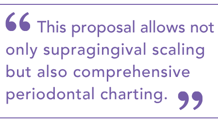 This proposal allows not only supragingival scaling but also comprehensive periodontal charting.